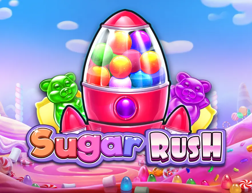 Sugar Rush slot cover in the Magic Red Casino slots lobby